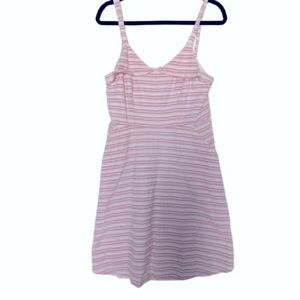 Jun & Ivy SzL spaghetti strap mini dress fully lined pink and white stripes